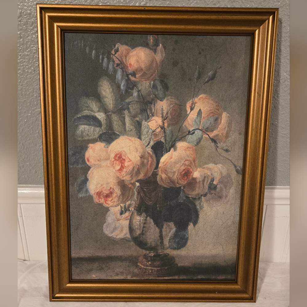 Threshold Antique Floral Framed Canvas